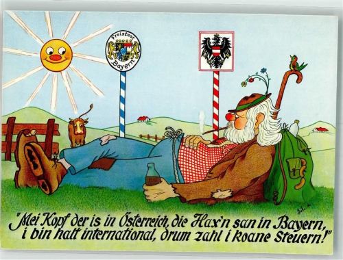 Humor Grenzsteine Bayern-Deutschland