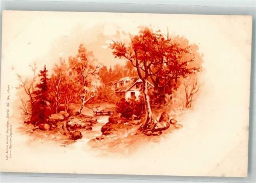 1899 Verlag Lith. -Artist Anstalt Serie 19 Landschaft Monotint