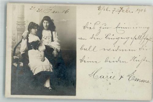 Eßlingen 1906 Ort lt. Stempel Tracht Frau