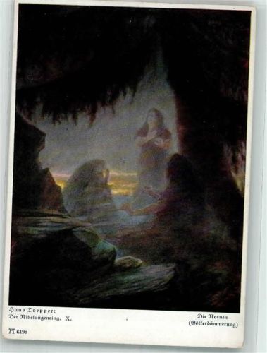 sign. Toepper Hans Die Nornen Götterdämmerung F.A. Ackermann Reihe 625 Nr. 6198