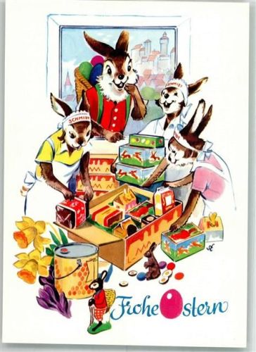 Nürnberg Otto Schmidt Werbung Hasen vermenschlicht Ostern