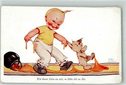 Humor Kind Hund Wohlgemuth u. Lissner Nr. 2530 Attwell, M. L. Gebrauchsspuren