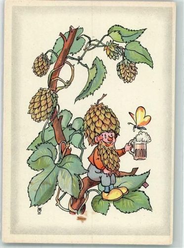 Hopfen Bierkrug Schmetterling