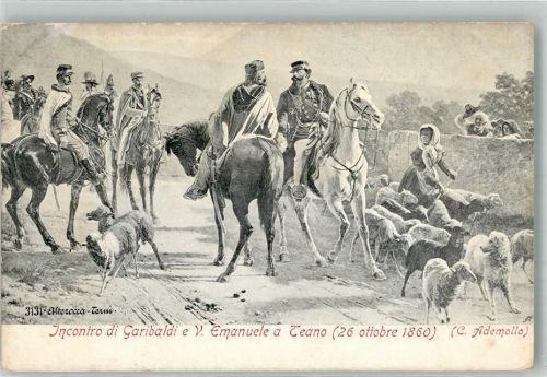 Teano sign. Ademollo Treffen von Garibaldi und König Viktor Emanuel II
