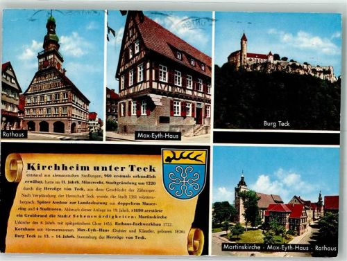 Kirchheim 1977 Rathaus Max-Eyth-Haus Burg Teck Martinskirche Rathhaus Chronik