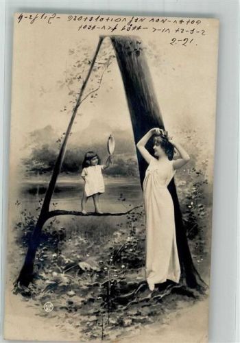 A Mutter Kind Buchstabenkarte 1903
