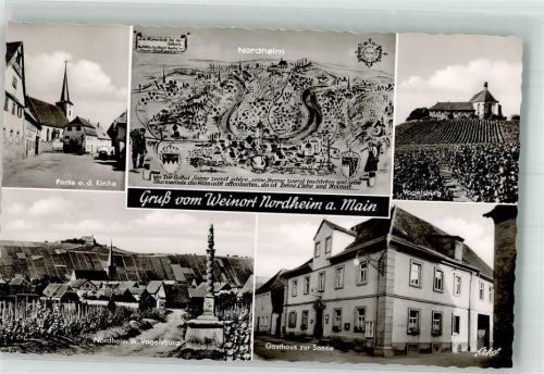 Nordheim St. Laurentius Kirche Vogelsburg Gasthaus zur Sonne Historische Karte Fotograf Kohlbauer