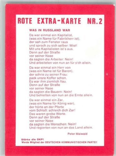 Rote Extra Karte Nr. 2 Was in Russland war Stärke die DKP