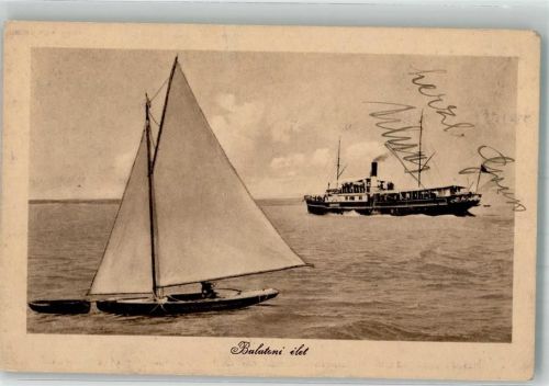 Balaton Dampfschiff Segelboot
