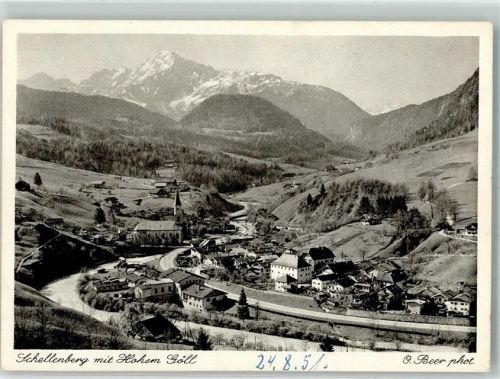 Marktschellenberg mit St. Nikolaus Kirche an der Berchtesgadener Ache und Hohem Göll Fotograf Beer