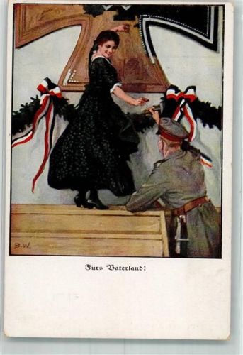 Fürs Vaterland Eisernes Kreuz Frau Soldat Lustige Blätter Serie VII Nr. 6