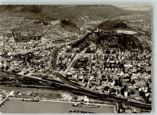 Niederlahnstein Fliegeraufnahme mit Rhein und Oberlahnstein Sühwold-Verlag