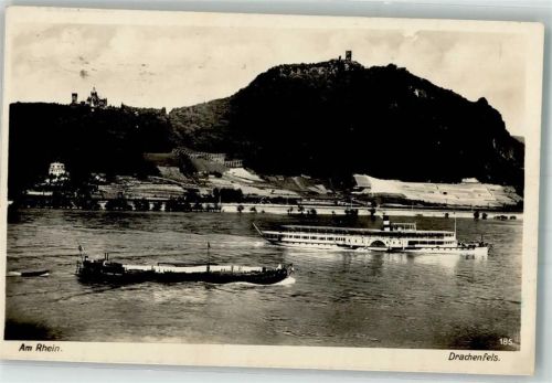 Königswinter 1930 Burg Drachenfels Dampfschiff Schiffspost Pinses Jukiana