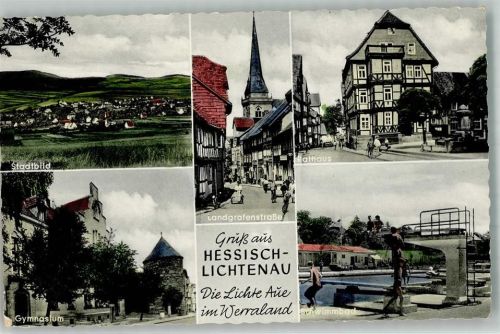 Hessisch Lichtenau 1961 Schwimmbad Rathaus landgrafenstrße Gymnasium
