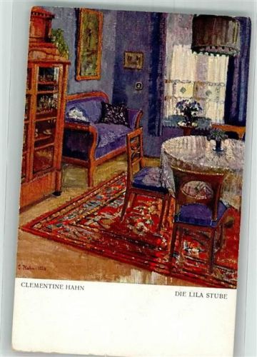 sign. Clementine Hahn Interieur lila Stube