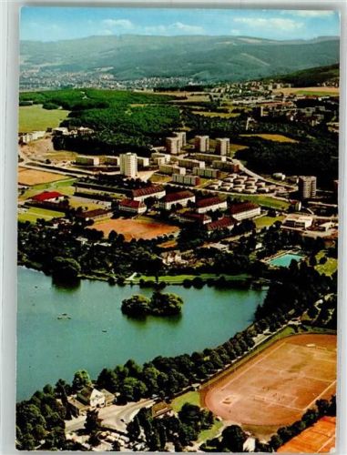 Iserlohn Fliegeraufnahme von Seilersee Stadion Schwimmbad und Neubausiedlung