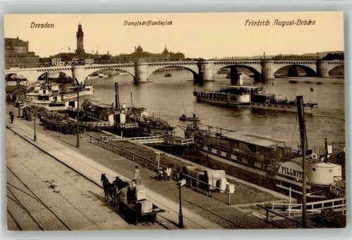 Dresden Dampferanlegestelle Dampfer Pillnitz Friedrich August Brücke