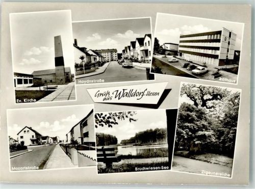 Walldorf Ev. Kirche Haydnstraße Mozartstraße Rathaus Bruchwiesen-See Zigeunereiche