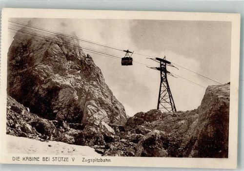 Zugspitze Seilbahn Zugspitzbahn Stütze V Fotograf Rudolphi Hüttenstempel Gipfelstation