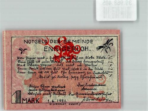 Ennigerloh 1921 1 Mark
