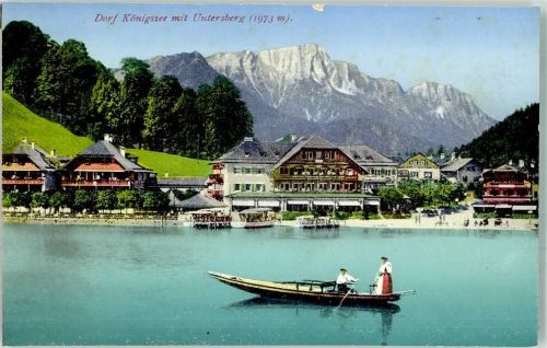 Königssee Tracht Ruderboot Photochromiekarte Nr. 15256