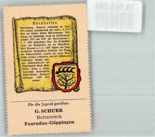 Faurndau Wappen Betonwerk Schurr Wappensammelmarke Nr. 101