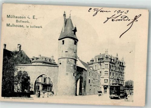 Mulhausen 1903 Straßenbahn Bollwerk