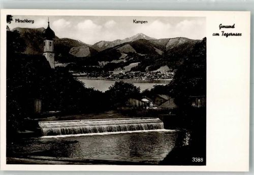 Gmund mit Pfarrkirche St. Quirin am Mangfall Hirschberg und Kampen Verlag Peter Triem 3388