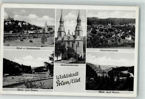 Prüm 1940 mit Sankt-Salvator-Basilika
