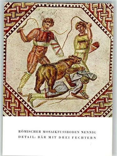 Nennig Mosaikfußboden Bär mit 3 Fechtern