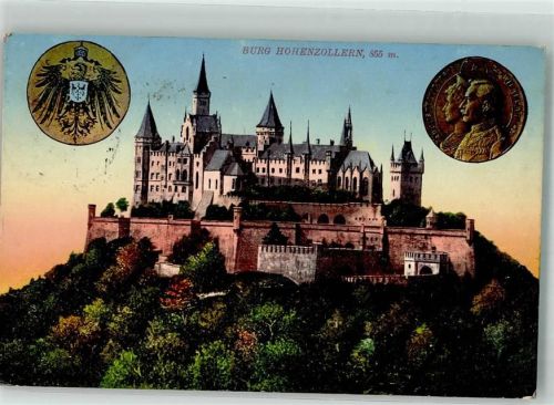 Hohenzollern 1915 Burg Wappen Medaille Feldpost WK I