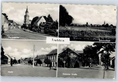 Trebbin Marienkirche, Schwimmbad, Markt, Zossener Straße