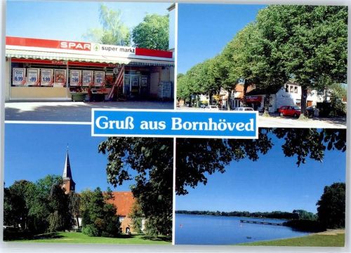 Bornhöved Geschäft, Kirche, Bornhöveder See, Straßenansicht
