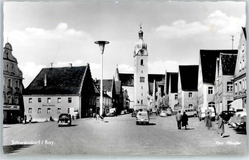 Schwandorf Apotheke, Marktplatz, Kirche