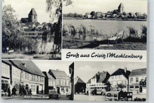Crivitz Kirche, Ortsansicht, Marktplatz