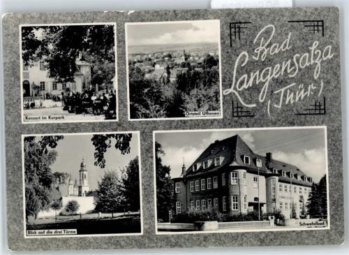Bad Langensalza Konzert im Kurpark, Ortsteil Ufhoven, Blick auf die drei Türme, Schwefelbad