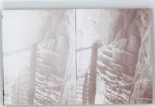 Constantine Stereofoto, Sinter-Terrassen in der Rhumel-Schlucht
