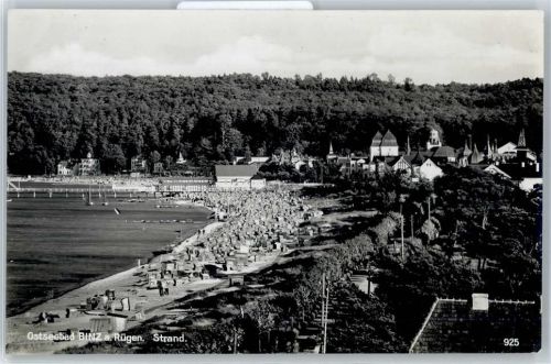 18609 O2337 Binz - Strand , Fliegeraufnahme , Marke entfernt