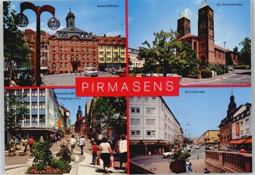 Pirmasens St.Pirminkirche Altes Rathaus Schloßstraße LKW