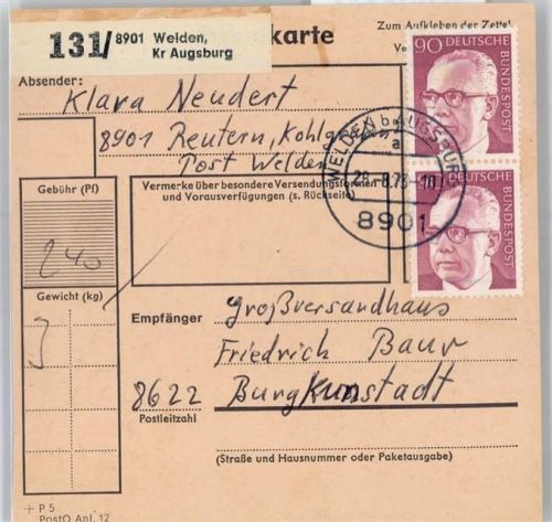 Welden Paketkarte