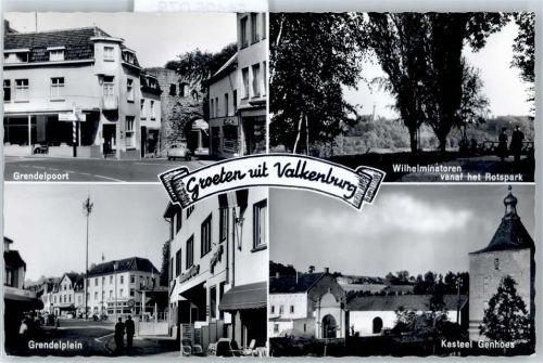 Valkenburg Grendelpoort, Kasteel Genhoes, Grendelplein, Wilhelminatoren vanaf het Rotspark