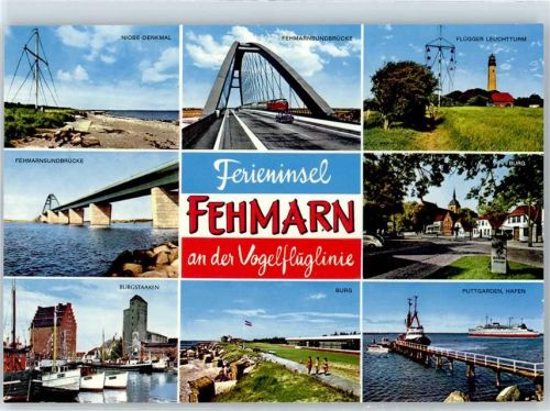 Fehmarn Niobe-Denkmal, Fehmarnsund-Brücke, Flügger Leuchtturm, Burg, Hafen Puttgarden, Hafen Burgstaaken