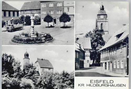 Eisfeld Platz des Friedens, Schloß, jetzt Museum Otto Ludwig, Blick zur Kirche