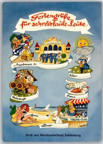 Sahlenburg sign. Marker Leporello Schloss-Hotel Lokomotive