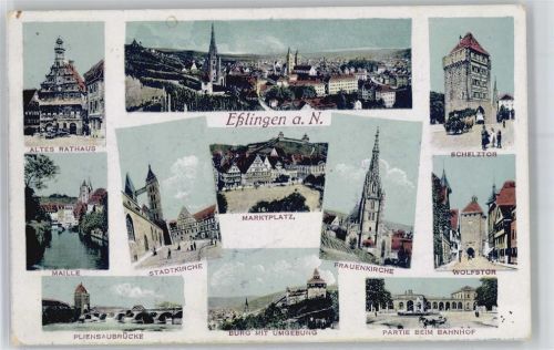 Esslingen Altes Rathaus, Maille, Pliensaubrücke, Schelztor, Marktplatz, Stadtkirche, Frauenkirche, Wolfstor, Burg, Bahnhof