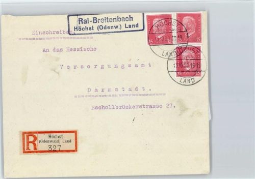 64739 W6128 Höchst i Odw - Landpoststempel Rai-Breitenbach
