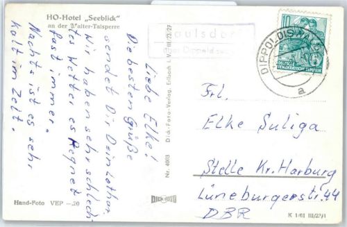 01744 O8230 Dippoldiswalde - Landpoststempel Paulsdorf