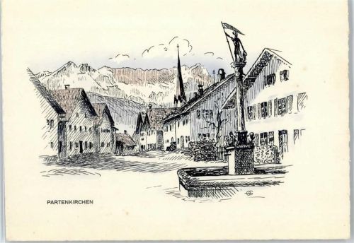 Partenkirchen Küsntler-Karte AKU1