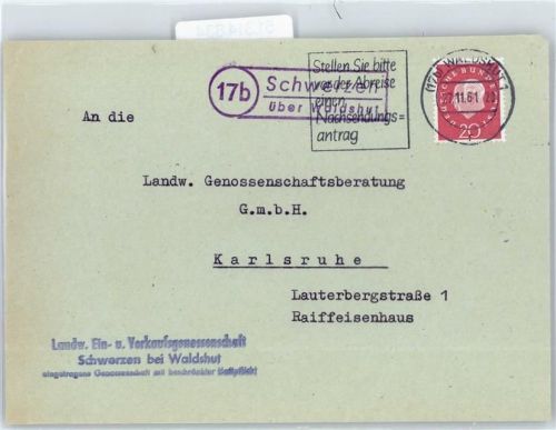 79793 W7896 Schwerzen - Landpoststempel