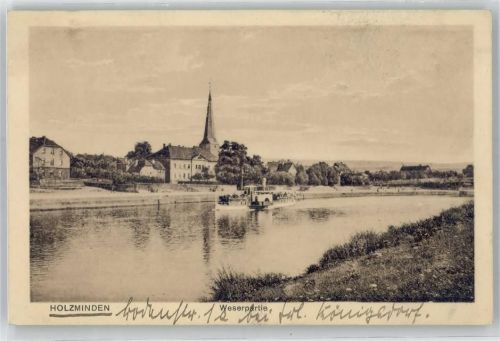 Holzminden Kirche, Ortsansicht, Am Wasser